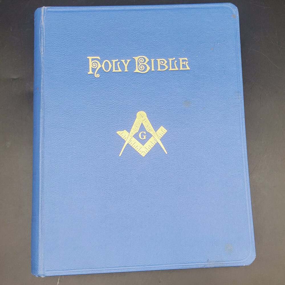 Masonic Holy Bible Holman Blue Hardcover Freemason Square & Compass Edition